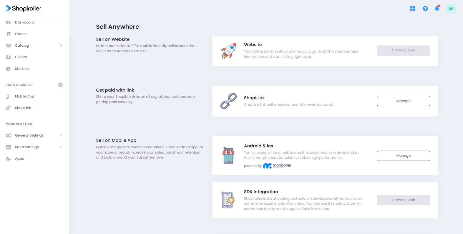 Mobiroller - How to sell on mobile app? - Shopiroller Knowledge Base